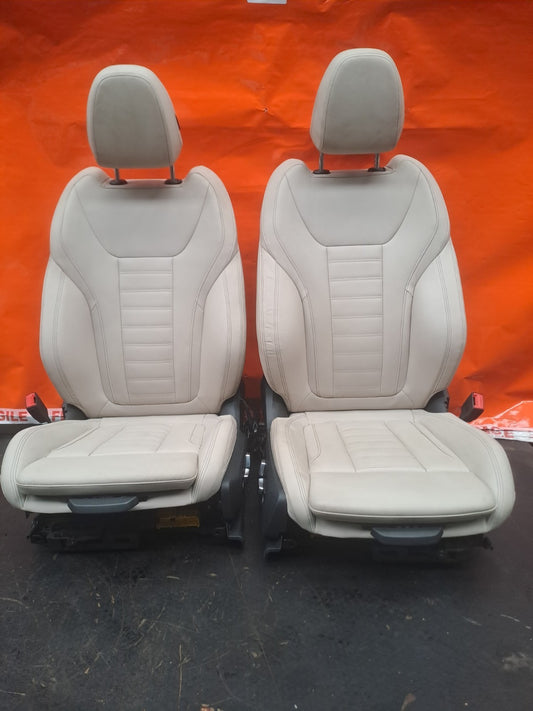 BMW X3 G01 M40D 3.0 Diesel 2019 Front Leather Seats Pair Warranty A393 - Image 2