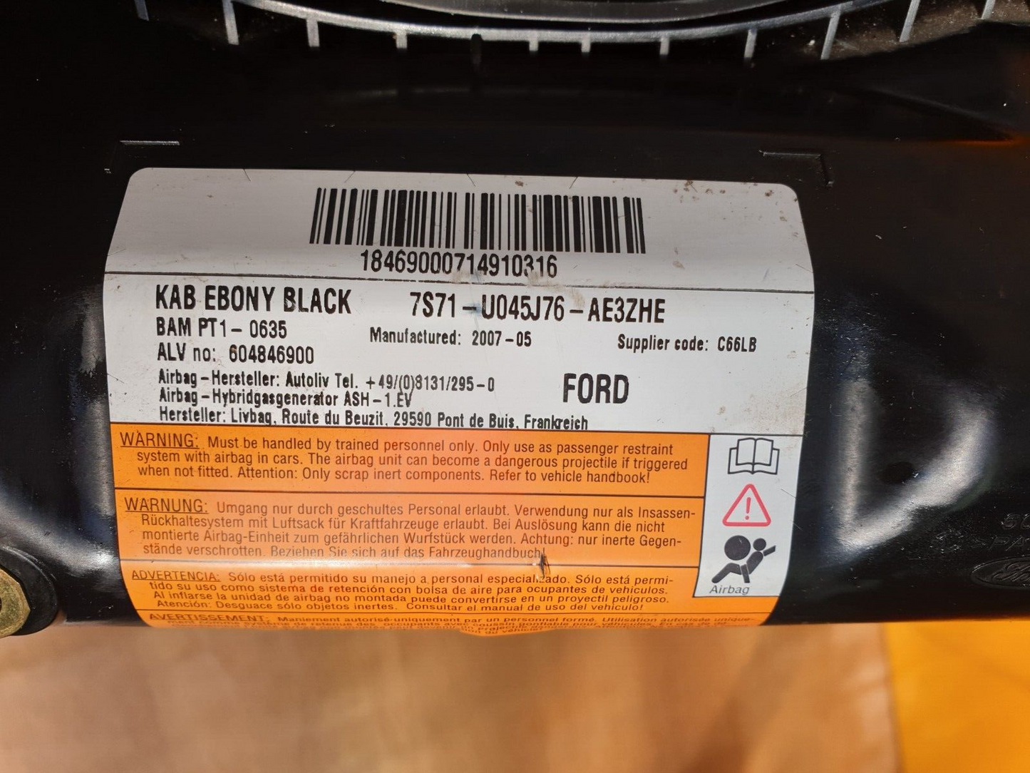 ✅2007 FORD MONDEO MK4 2.5P DRIVER SIDE KNEE ABAG 7S71-U045J76-AE3ZHE + WARRANTY - Image 11