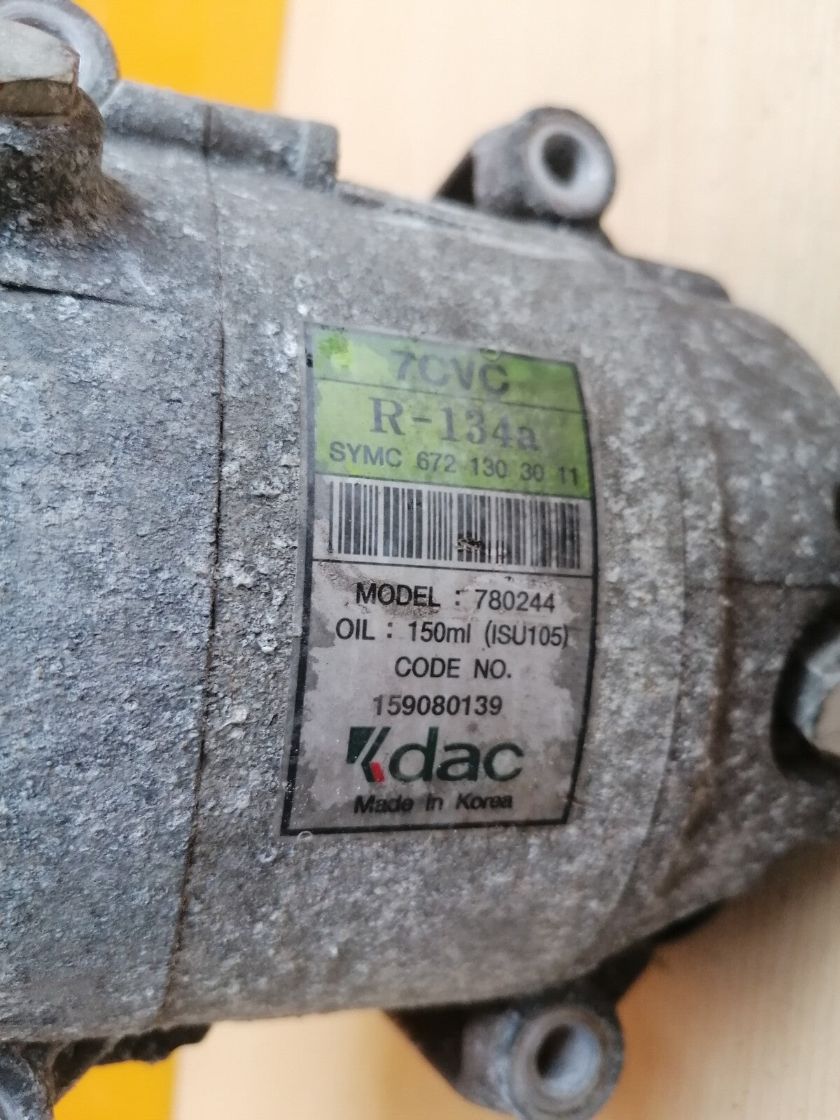 SSANGYONG KORANDO 2.2 DIESEL 2016 AIR CON PUMP 6721303011 Warranty A022 - Image 7