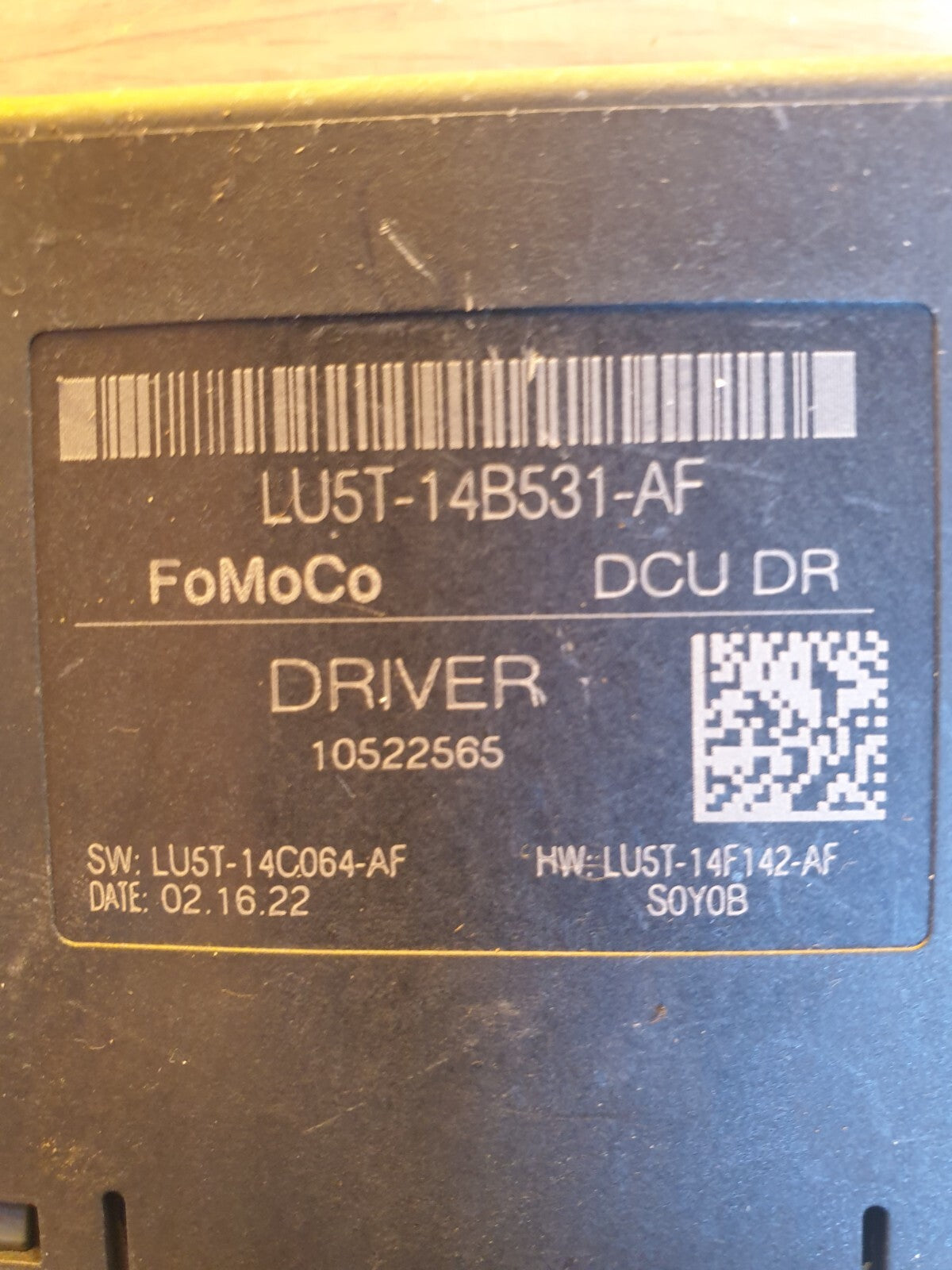 ✅FORD PUMA ST-LINE 1.0 PETROL 2022 FRONT RIGHT DOOR CONTROL MODULE LU5T14B531AF - Image 2