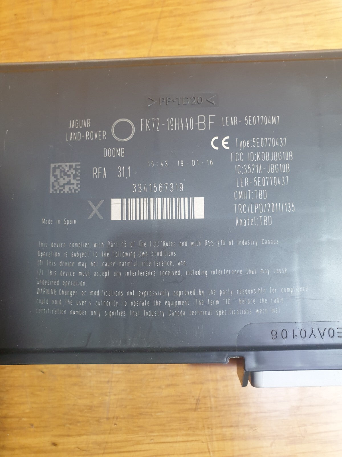 ✅2016 LAND ROVER DISCOVERY SPORT L550 KEYLESS ENTRY CONTROL MODULE FK7219H440BF - Image 8