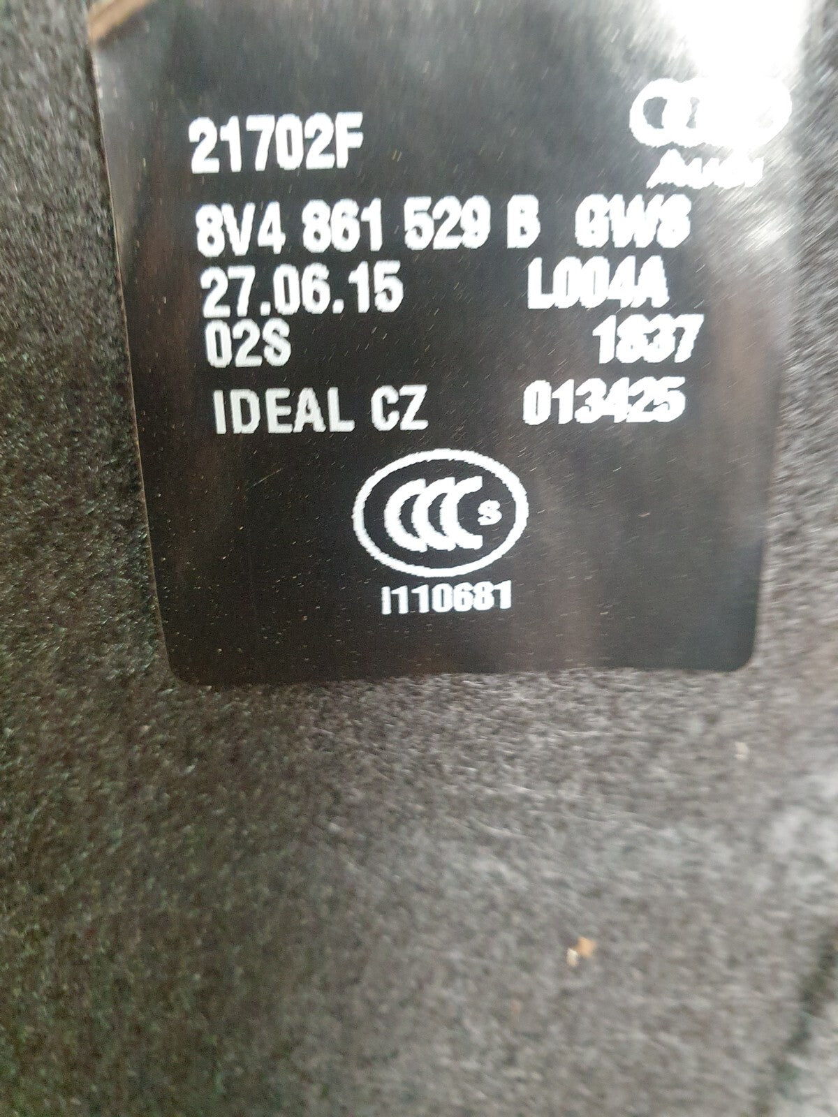 ✅AUDI A3 E-TRON 1.4 PETROL 2015 BOOT FLOOR CARPET COVER 8V4861529B Warranty A204 - Image 6