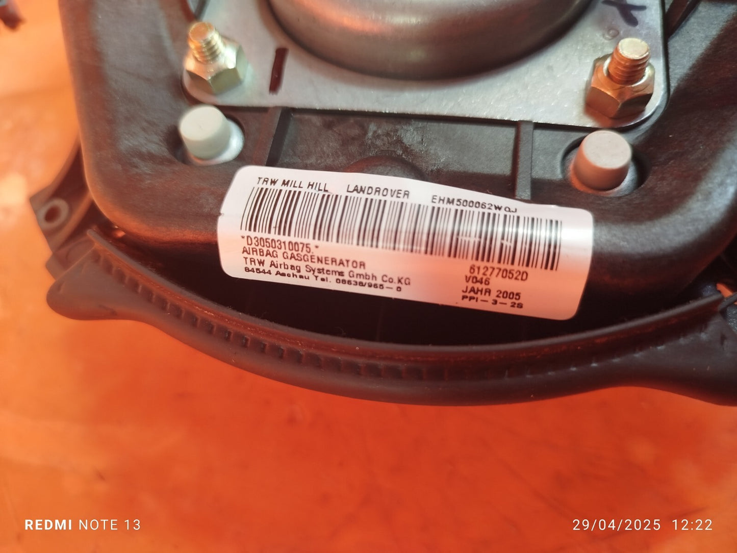 ✅Land Rover Range Rover Vogue L322 2005 4.4 Petrol STERING WHEEL ARBAG Warranty - Image 6