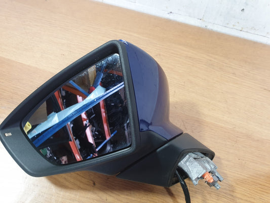 2019 SEAT ARONA FR 1.0P FRONT LEFT WING MIRROR BLUE + WARRANTY A217 - Image 2