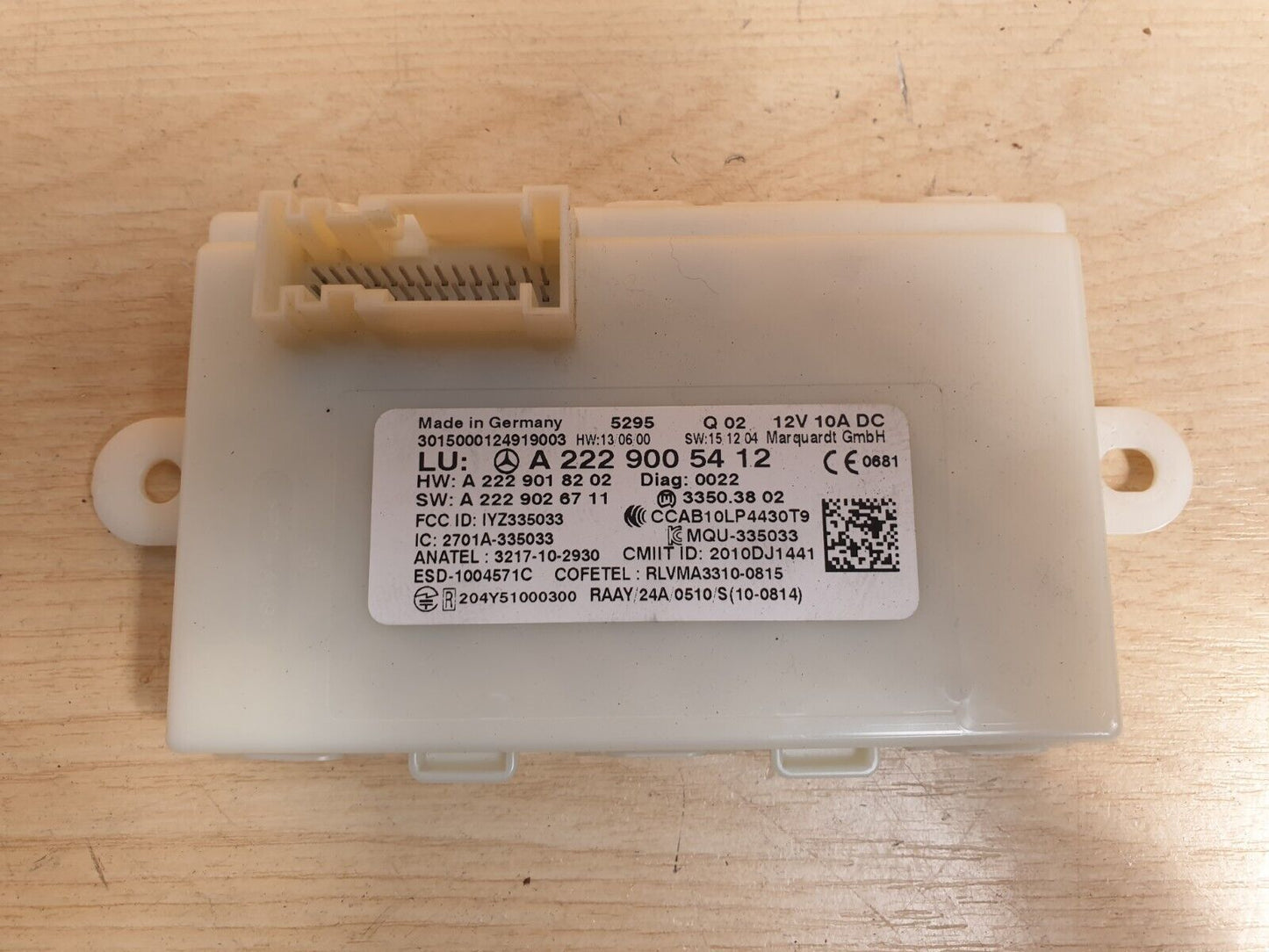 2015 MERCEDES C200 W205 2.0 PETROL ENTRY CONTROL MODULE A2229005412 A048