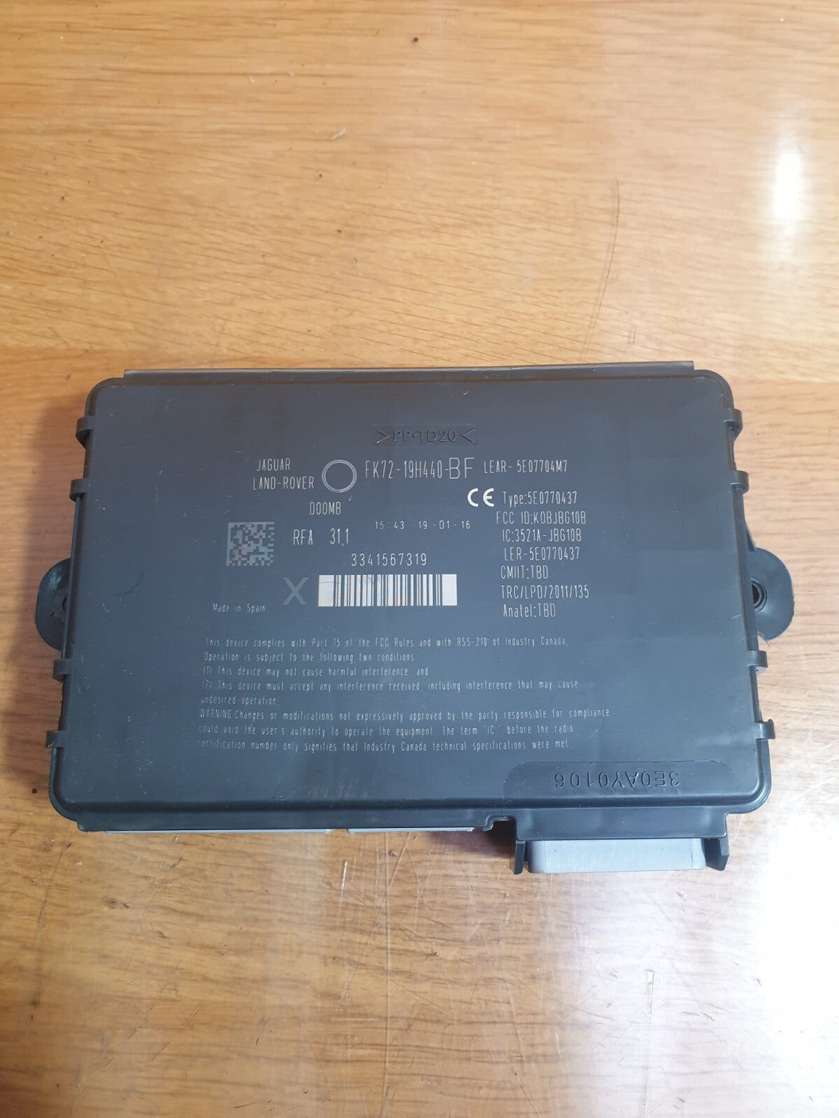 ✅2016 LAND ROVER DISCOVERY SPORT L550 KEYLESS ENTRY CONTROL MODULE FK7219H440BF - Image 2