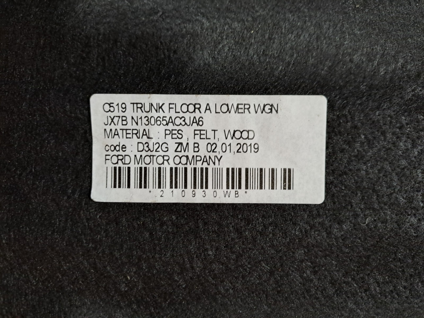 ✅Ford Focus 2018 1.5 Diesel Boot Luggage Compartment Carpet JX7B-N13065-AC3JA6 - Image 12