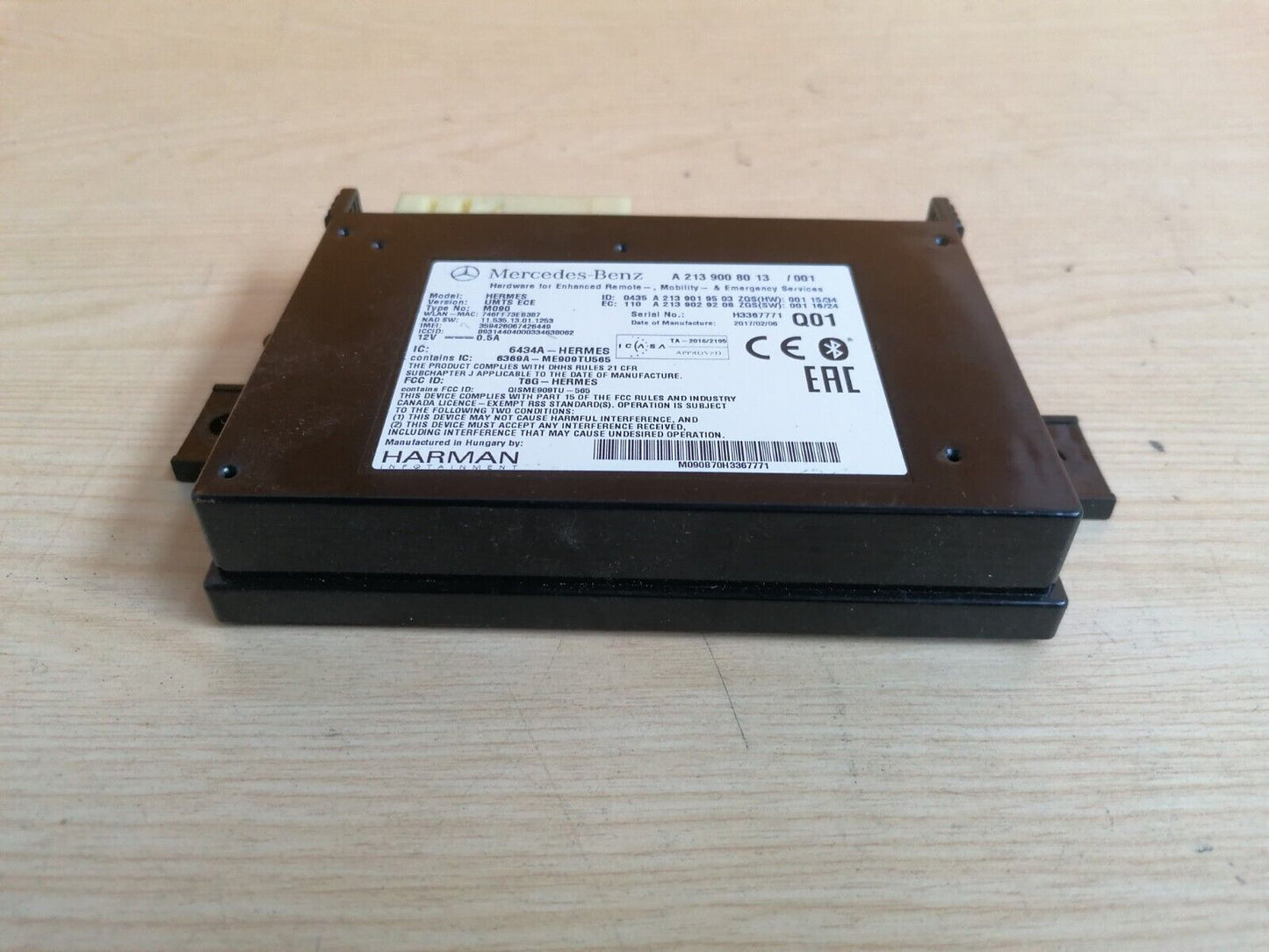2017 MERCEDES AMG A200D W176 2.1D BLUETOOTH CONTROL MODULE ECU A2139008013 A049