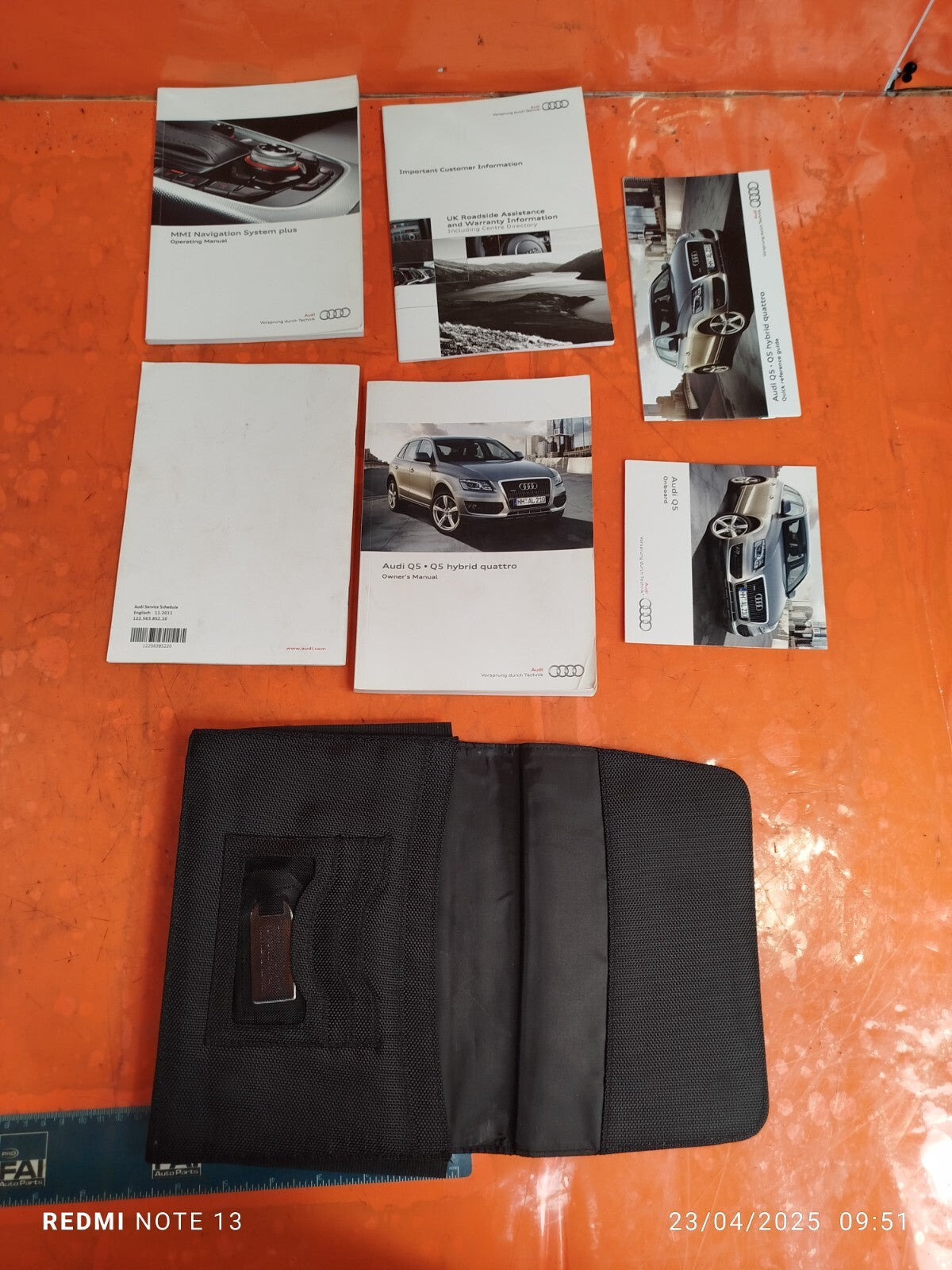 ✅AUDI Q5 S LINE 2.0 PETROL 2012 OWNERS MANUAL HANDBOOK Warranty A276 - Image 1