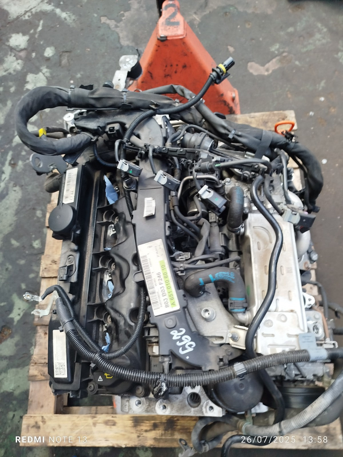 ✅MERCEDES B180 W246 1.8 DIESEL 2012 651.901 COMPLETE ENGINE A6510106010 Warranty