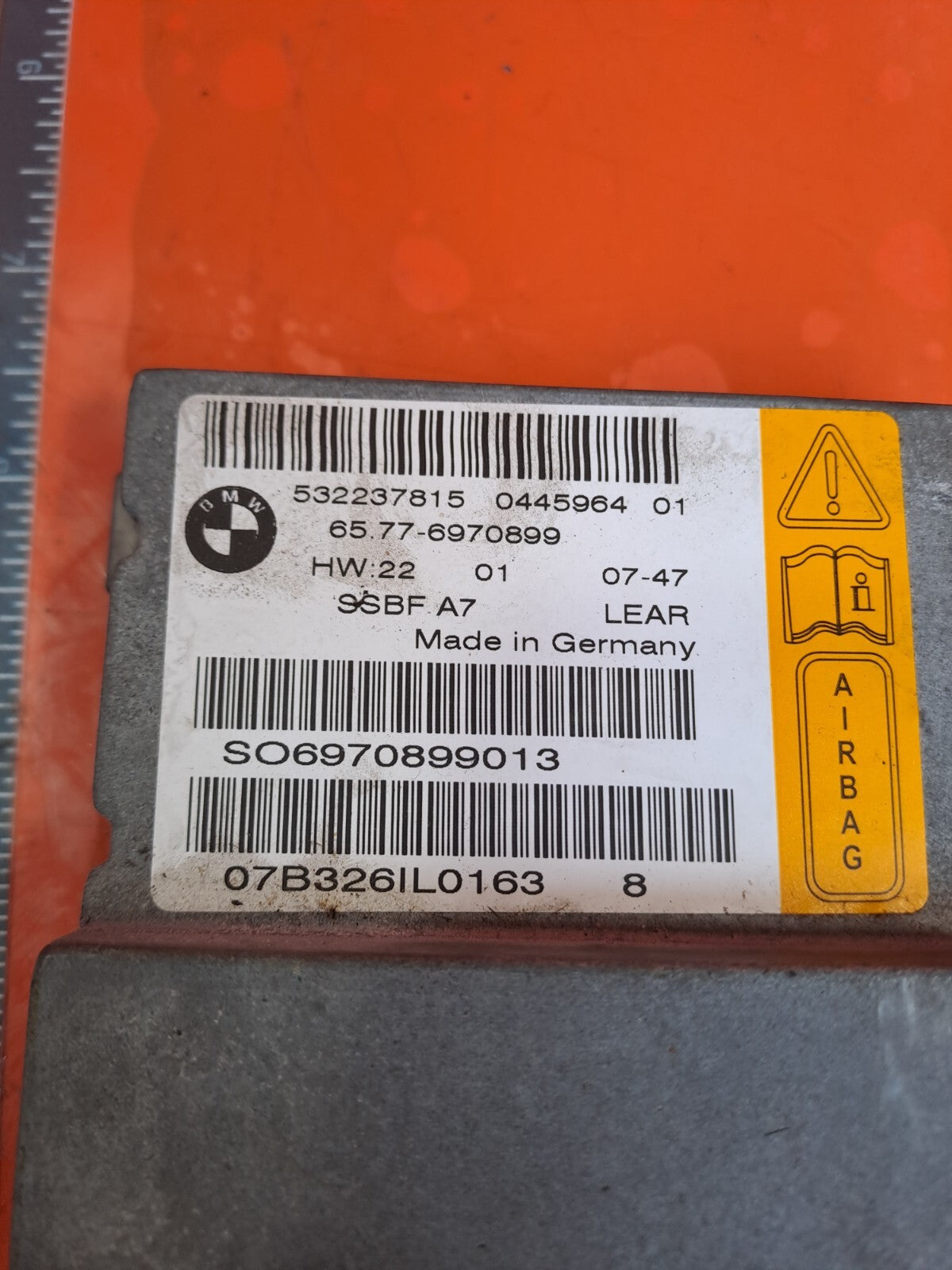 ✅2008 BMW 7 SERIES E66 FRONT LEFT SEAT AIRBAG CONTROL MODULE 6970899 + WARRANTY