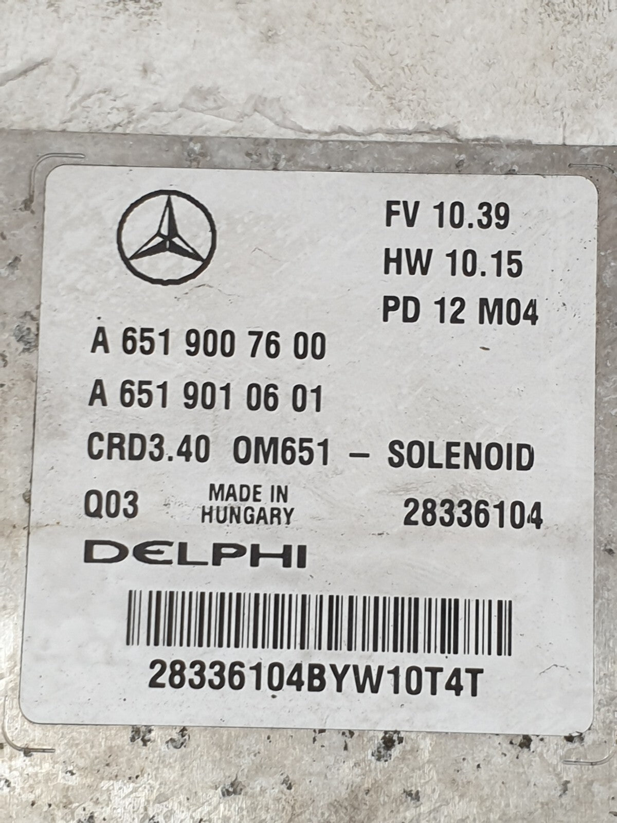 MERCEDES B CLASS W246 1.8 DIESEL 2012 ENGINE CONTROL MODULE ECU A6519007600 A211
