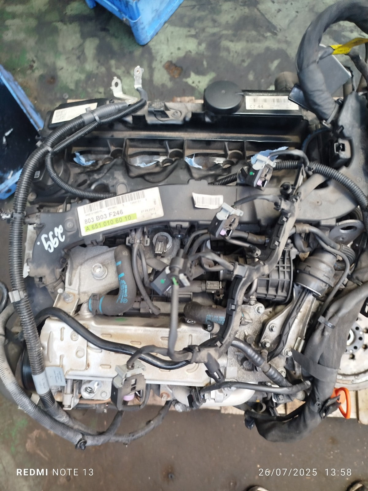 ✅MERCEDES B180 W246 1.8 DIESEL 2012 651.901 COMPLETE ENGINE A6510106010 Warranty