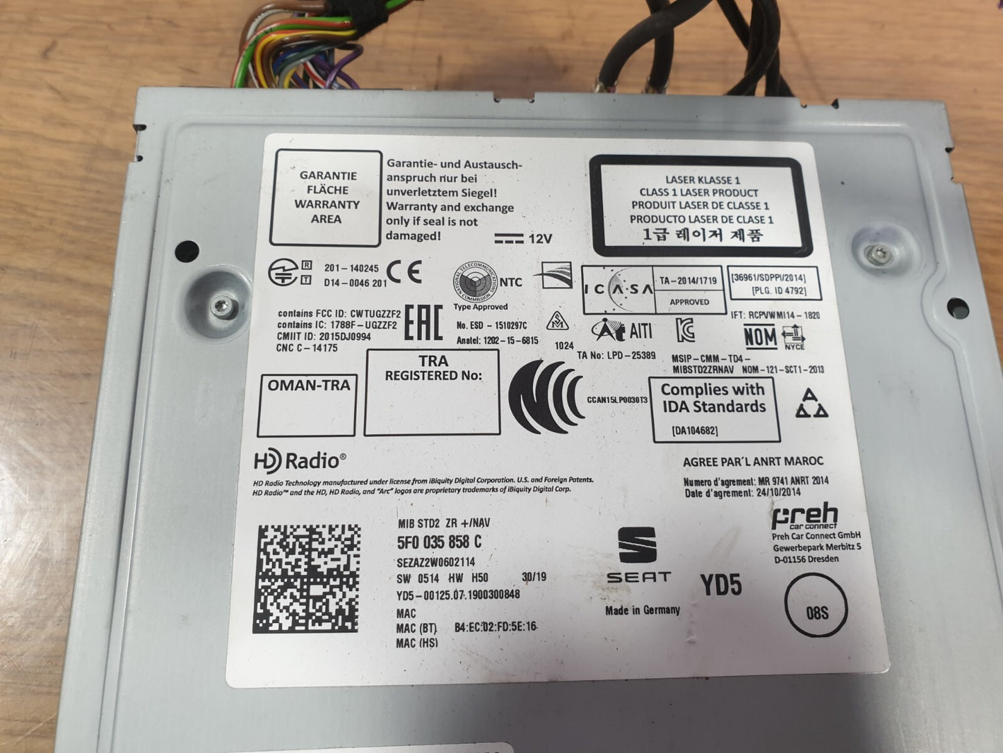 SEAT Arona Fr Tsi 1.0 Petrol 2019 MULTIMEDIA RADIO STEREO HEADUNIT 5F0035858C