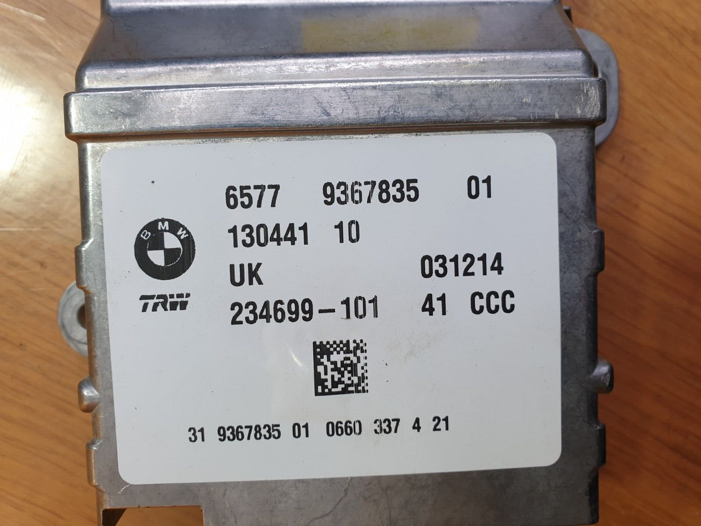 ✅BMW F45 216D 1.5 DIESEL 2015 AIRBAG CONTROL MODULE ECU 9367835 Warranty A143