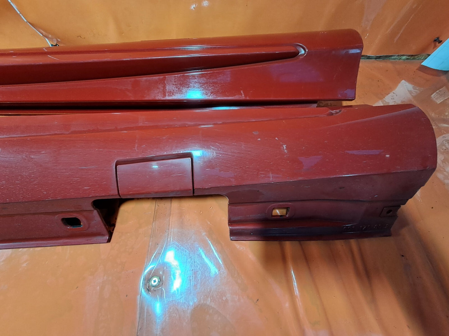 ✅12-18 MERCEDES A CLASS W176 SILL SIDE SKIRT PAIR RED A1766980054 + WARRANTY xAA