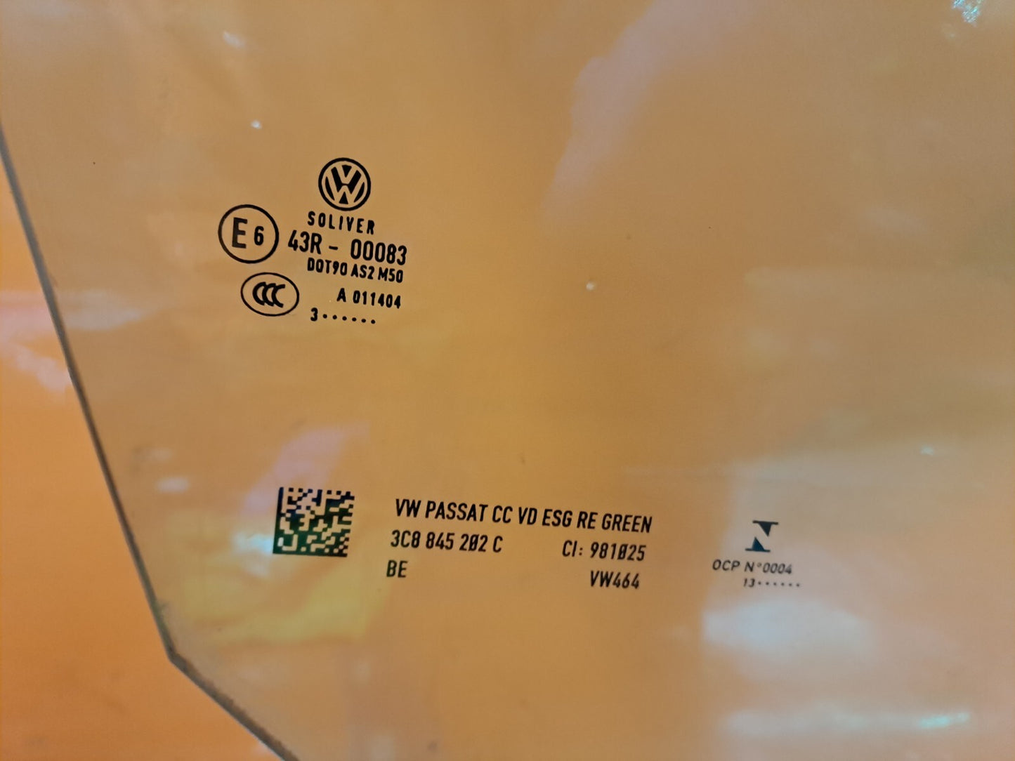 ✅Volkswagen Passat Cc Gt 2013 2.0 Diesel FRONT RIGHT WINDOW GLASS 43R-00083