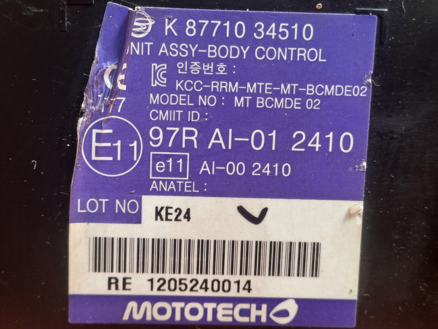 ✅Ssangyong Korando S 2013 2.0 Diesel Body Control Module 87710-34510 Warranty