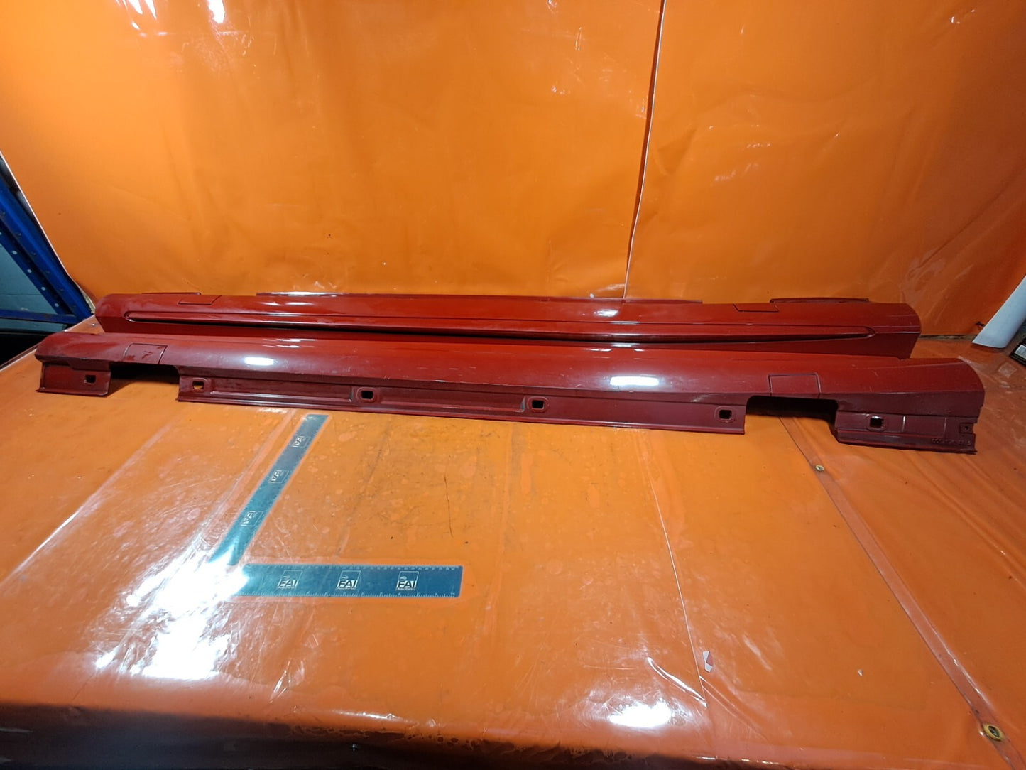✅12-18 MERCEDES A CLASS W176 SILL SIDE SKIRT PAIR RED A1766980054 + WARRANTY xAA