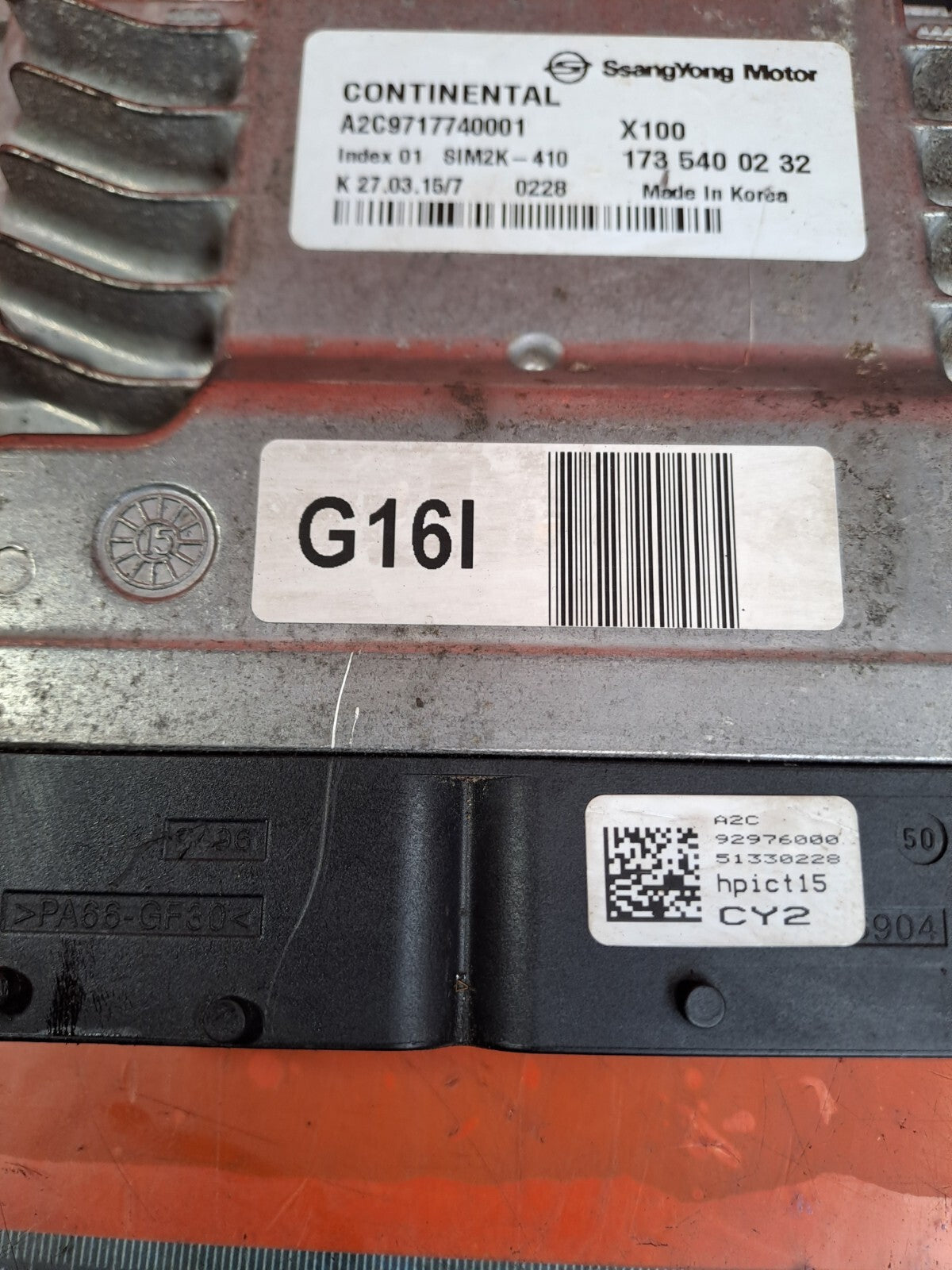 ✅SSANGYONG TIVOLI EX 1.6 PETROL 2015 ENGINE CONTROL MODULE ECU 1735400232 A221