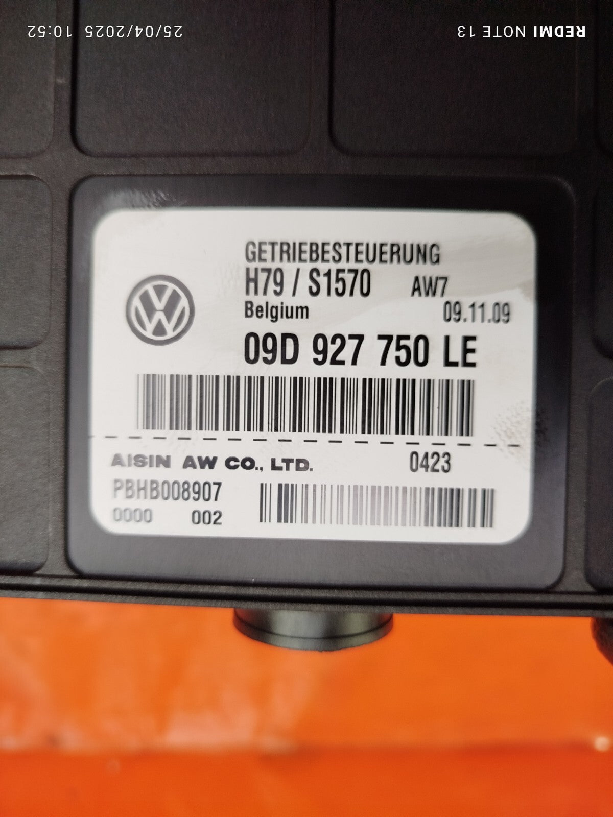 ✅PORSCHE CAYENNE V6 3.6 PETROL 2010 GEARBOX CONTROL UNIT 09D927750LE Warranty
