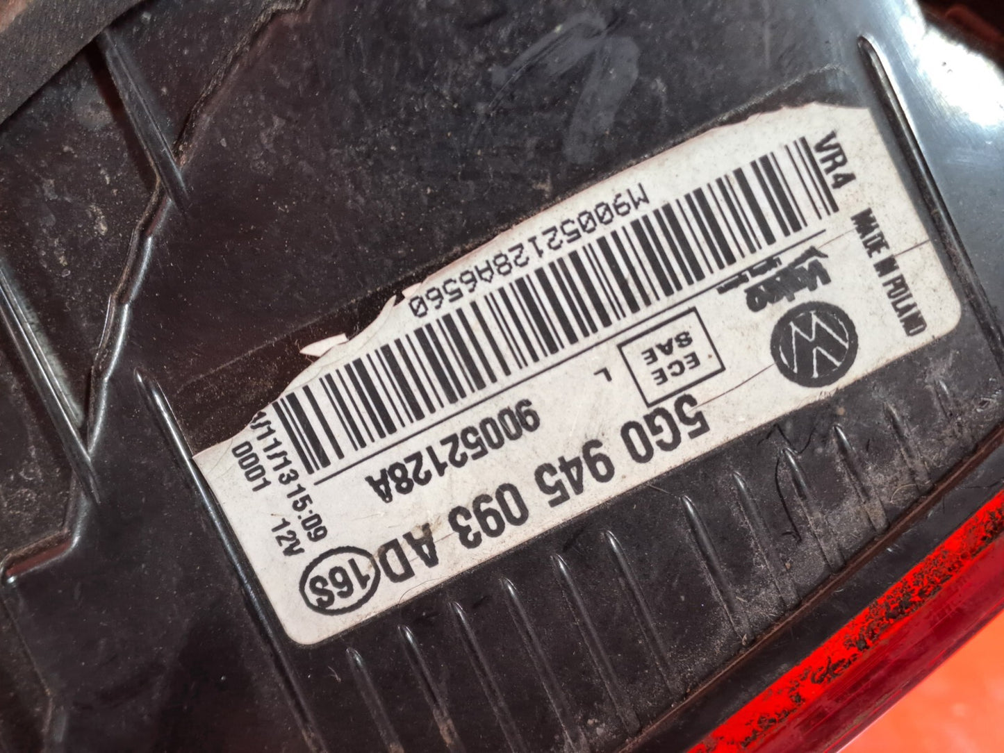✅VW GOLF MK7 2013-2020 REAR LEFT INNER LIGHT 5G0945093AD Warranty xAA