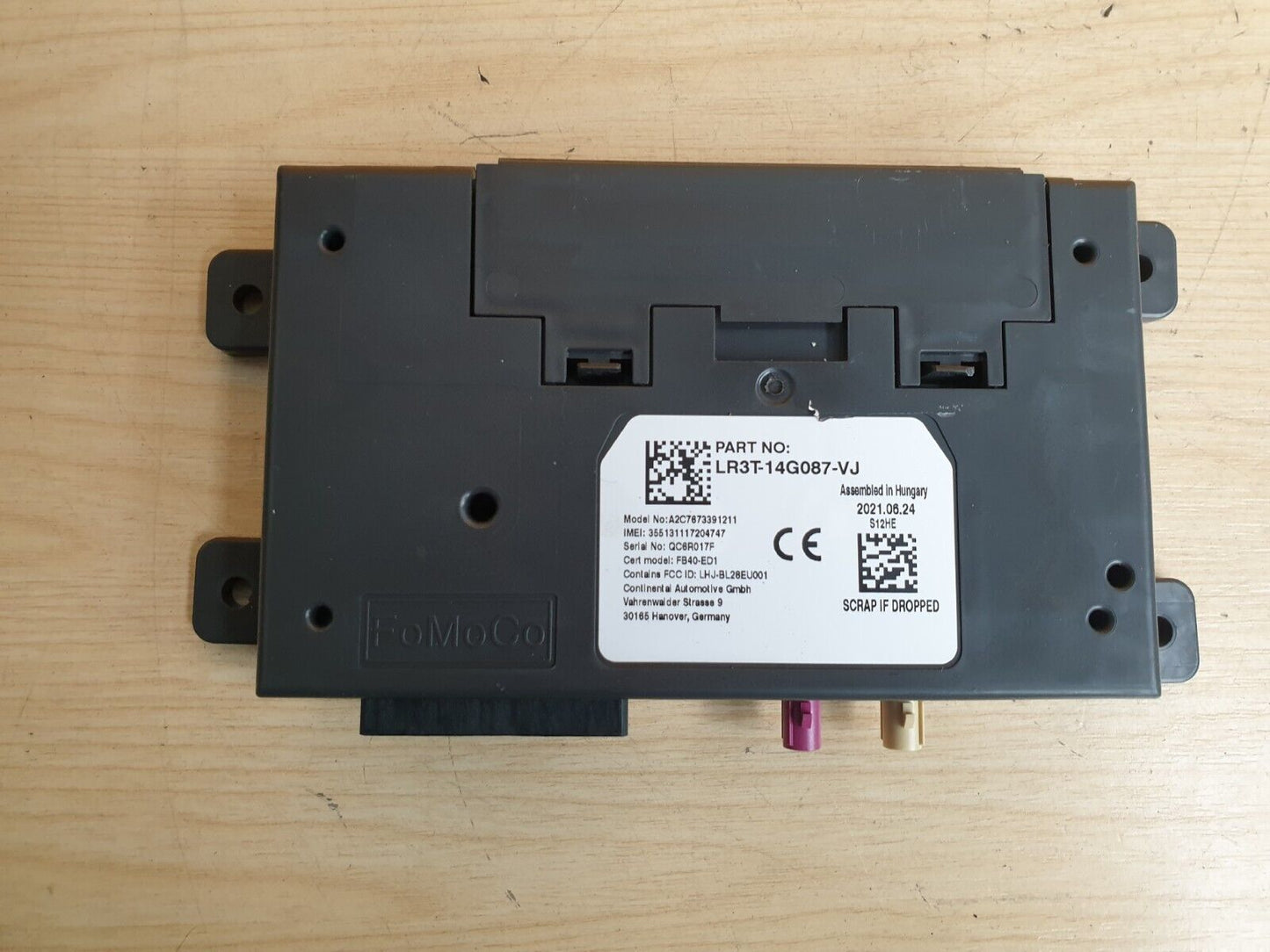 ✅2021 FORD TRANSIT CUSTOM 2.0D BLUETOOTH CONTROL MODULE ECU LR3T-14G087-VJ A066