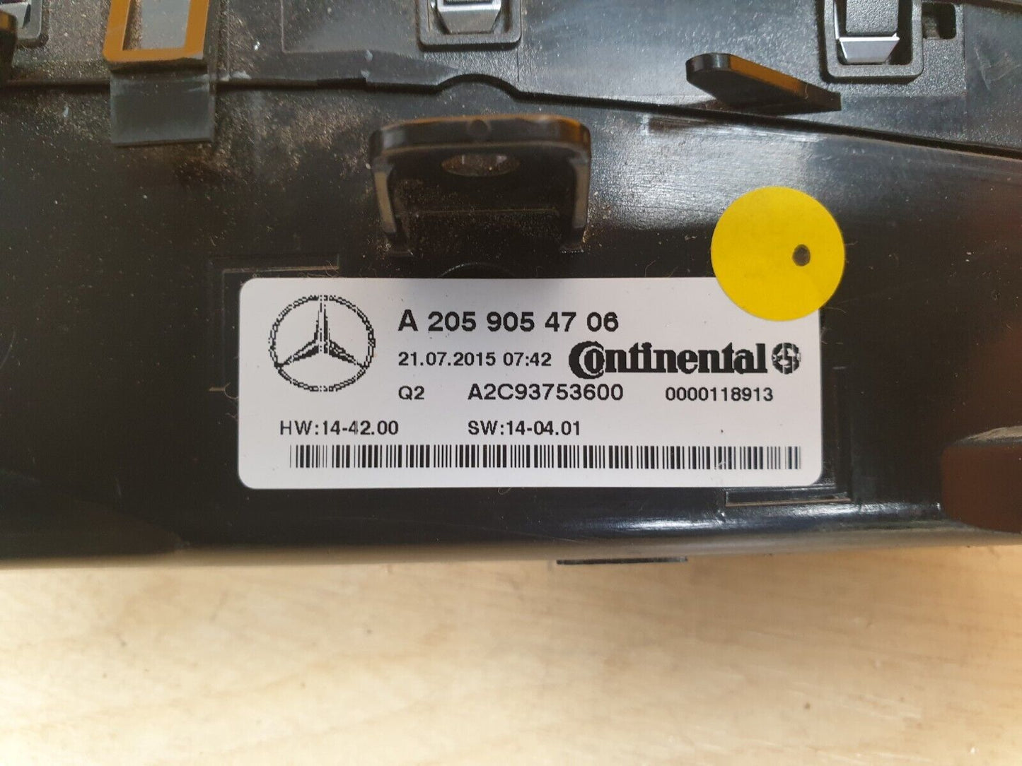 2015 MERCEDES C200 W205 2.0 PETROL A/C CONTROL SWITCH PANEL A2059054706 A048