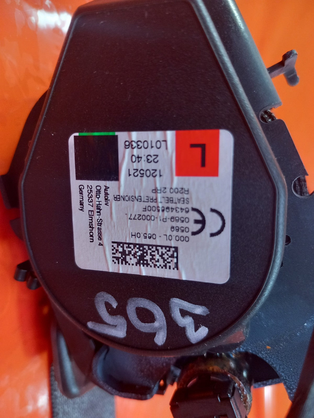 BMW F40 116D 1.5 Diesel 2021 Rear Left Seat Belt 643496500F Warranty A365 - Image 10