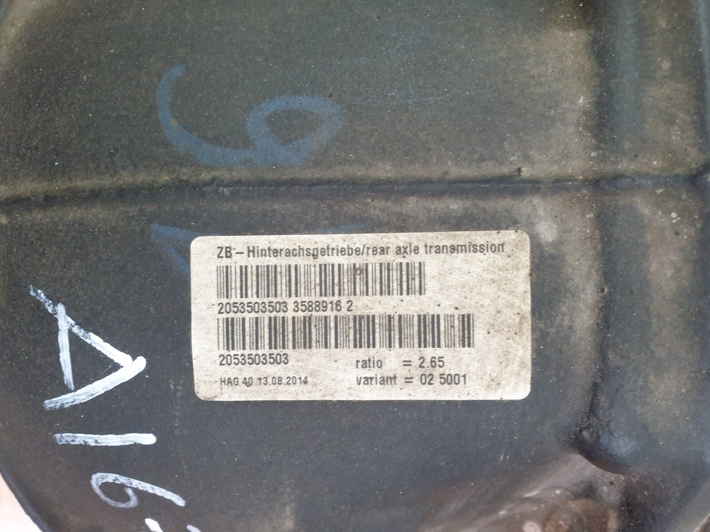✅2014 Mercedes C Class W205 2.1 Diesel Rear Differential 2.65 2053503503 A147 - Image 8