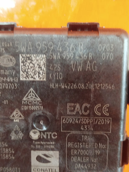 ✅VW GOLF R-LINE MK8 2.0 DIESEL 2020 KEYLESS CONTROL MODULE 5WA959436B Warranty - Image 6