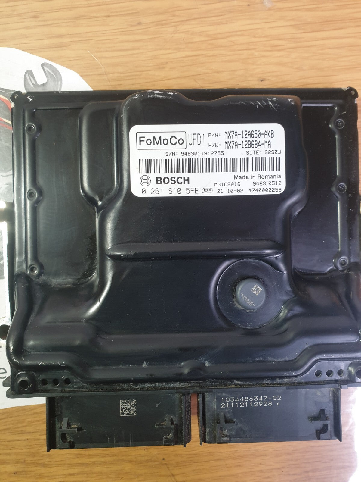 2021 FORD FOCUS MK4 ACTIVE X 1.0P ENGINE CONTROL MODULE ECU MX7A-12A650-AKB A212 - Image 1