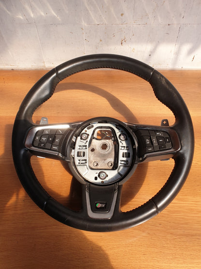 ✅2017 JAGUAR F-PACE X761 3.0P STEERING WHEEL HK8M-3F563-DA + WARRANTY A196 - Image 1