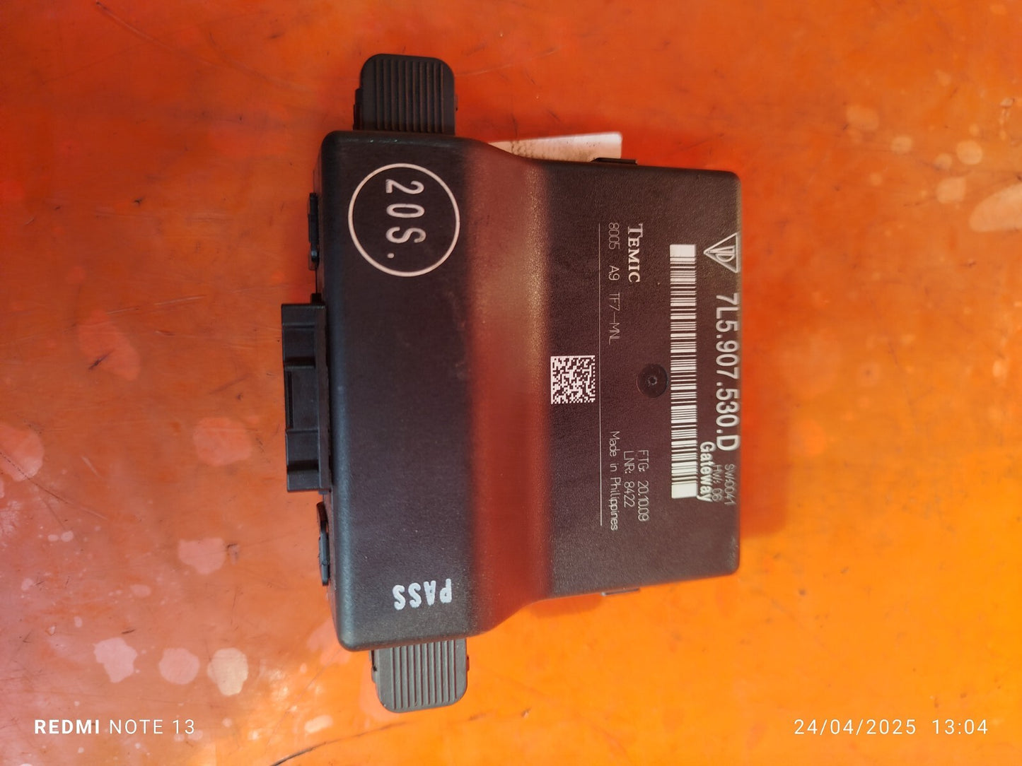 ✅2010 PORSCHE CAYENNE 9PA GATEWAY CONTROL MODULE ECU 7L5907530D + WARRANTY A268 - Image 3