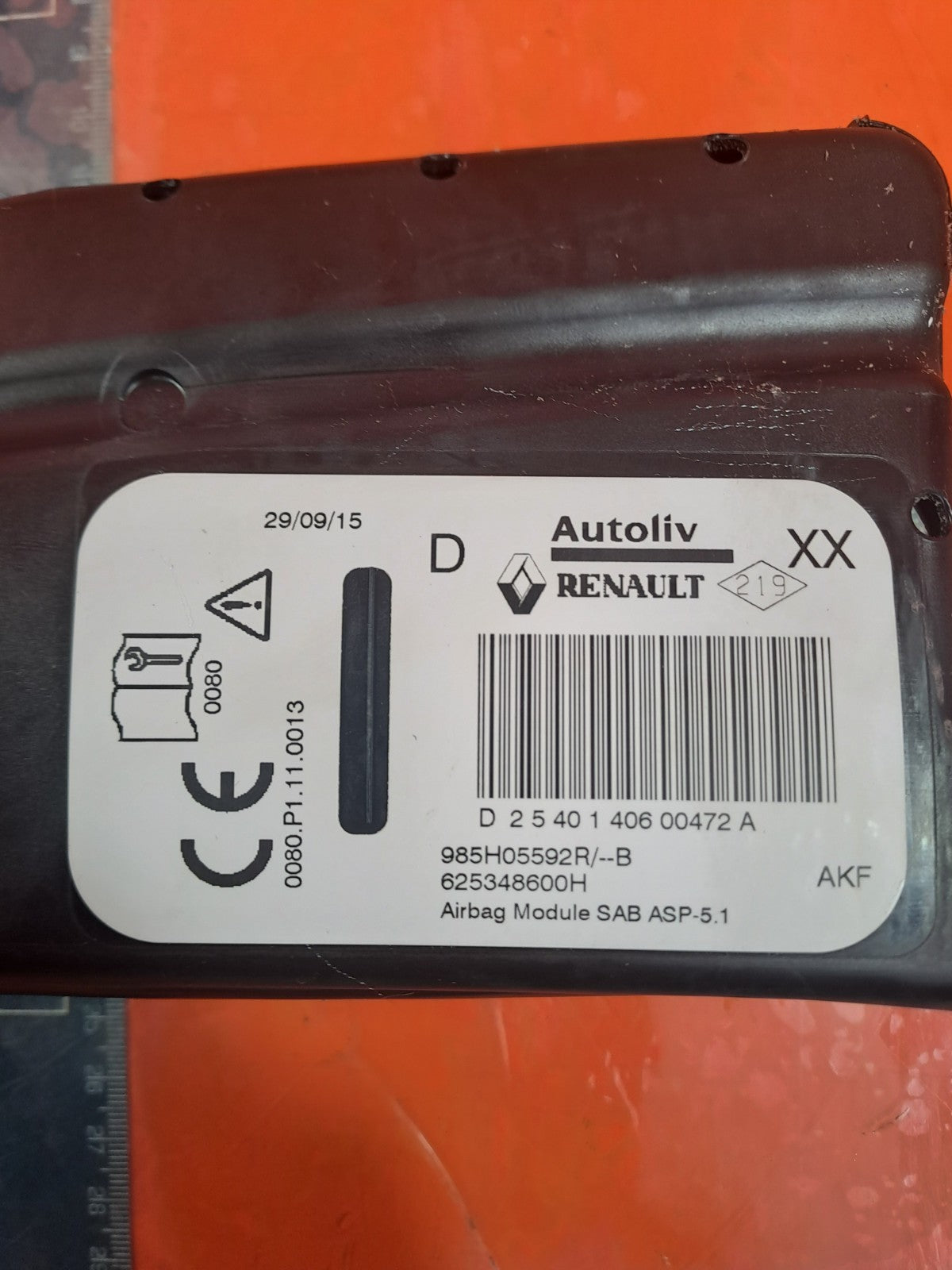 ✅RENAULT ZOE DYNAMIQUE 2015 FRONT RIGHT SEAT ARBAG 985H05592R Warranty A317 - Image 5