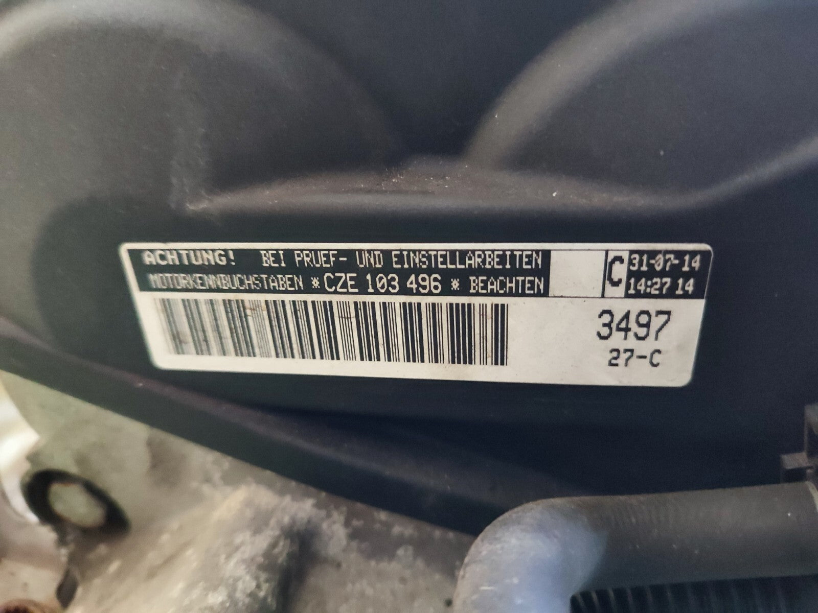 ✅VW GOLF MK7 1.4 PETROL 2015 ENGINE COMPLETE CZE Warranty A113 - Image 8
