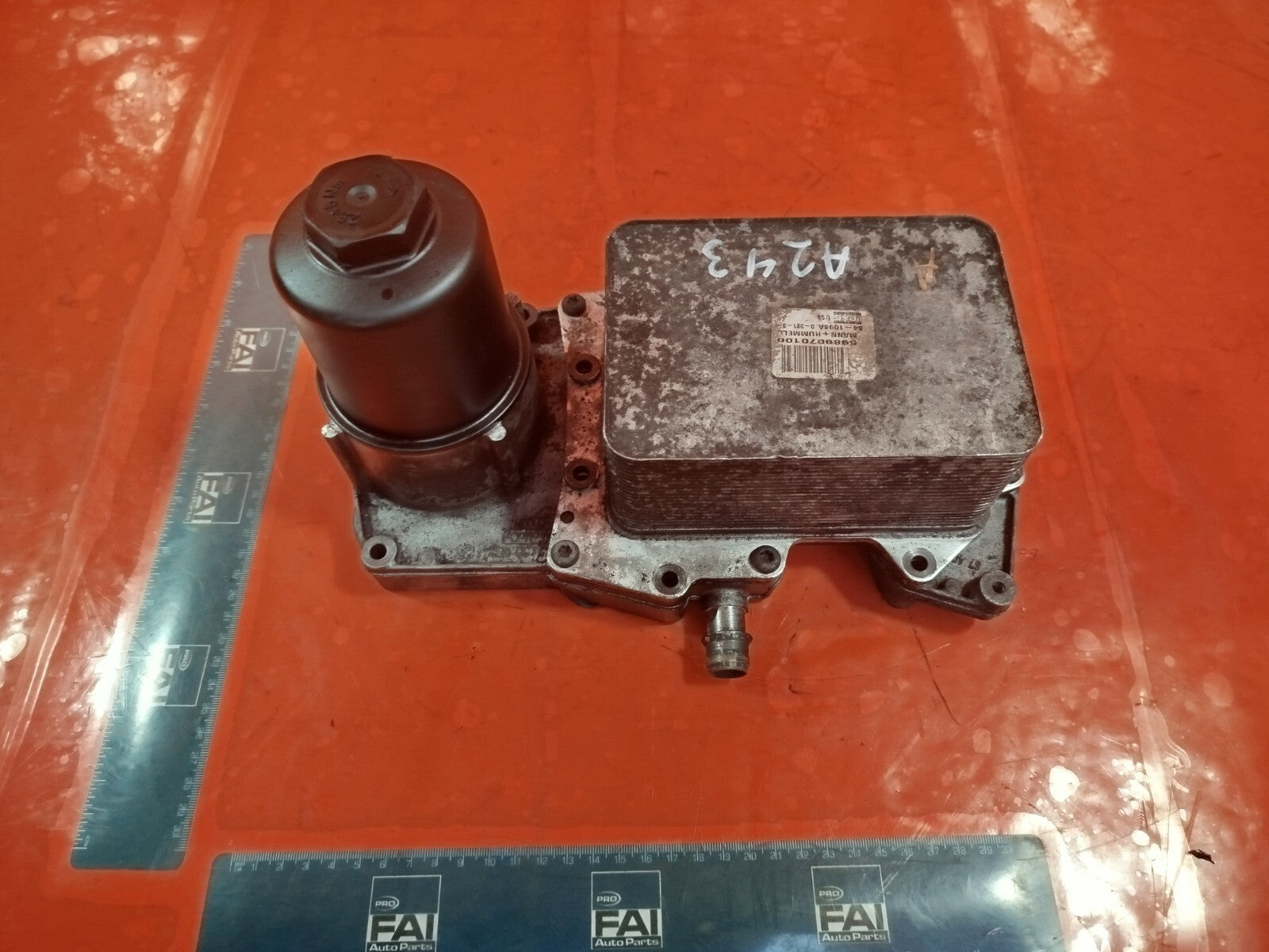 ✅2011 LAND ROVER RANGE ROVER L322 OIL FILTER HOUSING COOLER AL3Q-6B624-DB A243 - Image 1