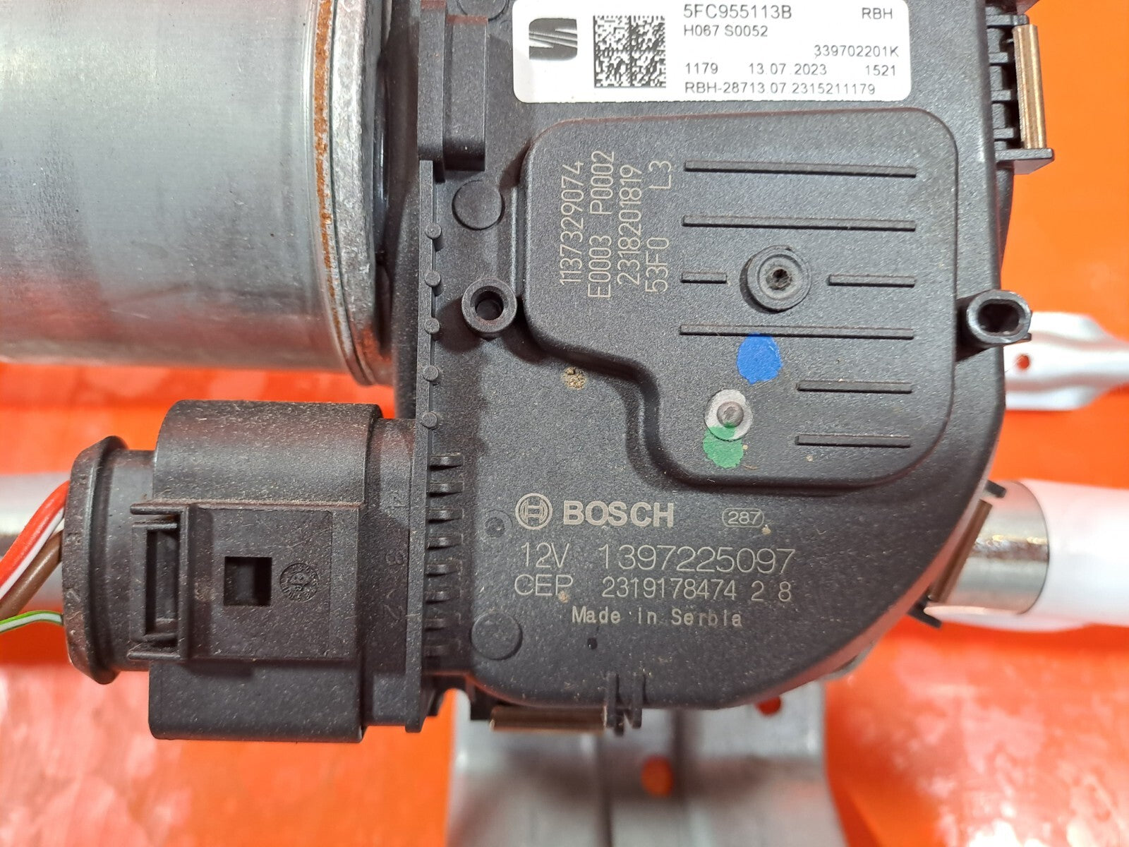 CUPRA LEON VZ2 1.4 PETROL 2023 FRONT WINDSCREEN WIPER MOTOR & LINKAGE 5FC955113B - Image 12