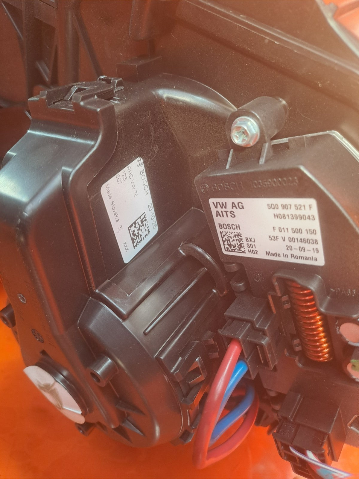 2021 VW Transporter T30 Heater Motor Blower Fan 7L2819005D Warranty A410 - Image 3