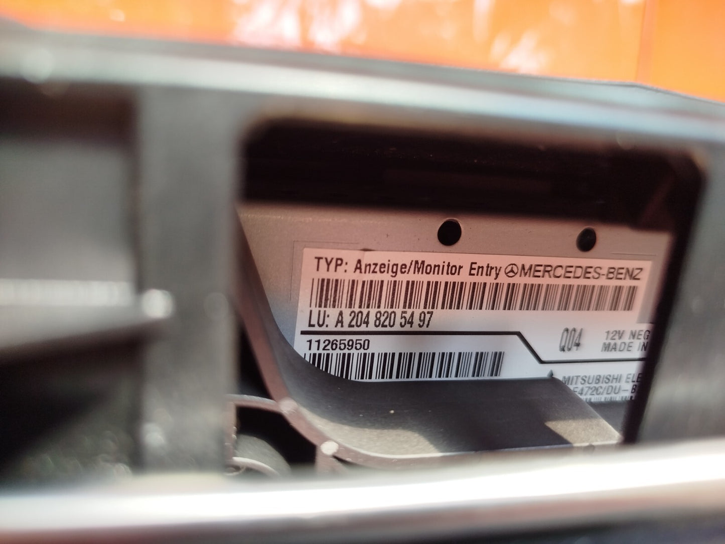 ✅2011 MERCEDES C CLASS W204 DISPLAY SCREEN & COVER A2048205497 + WARRANTY - Image 8