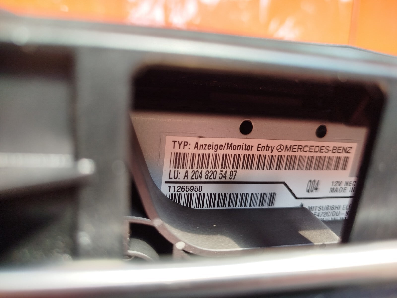 ✅2011 MERCEDES C CLASS W204 DISPLAY SCREEN & COVER A2048205497 + WARRANTY - Image 8