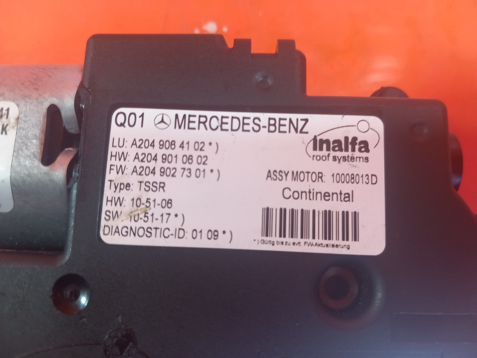 Mercedes W204 2011-2014 Sunroof Motor A2049064102 Warranty xAA - Image 3