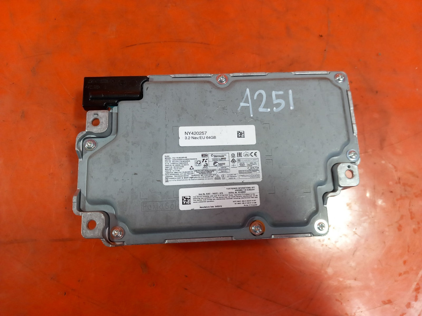 Ford Fiesta St-Line 1.0 Petrol 2019 Sat Nav Control Module KU5T14G371GFA A251 - Image 9