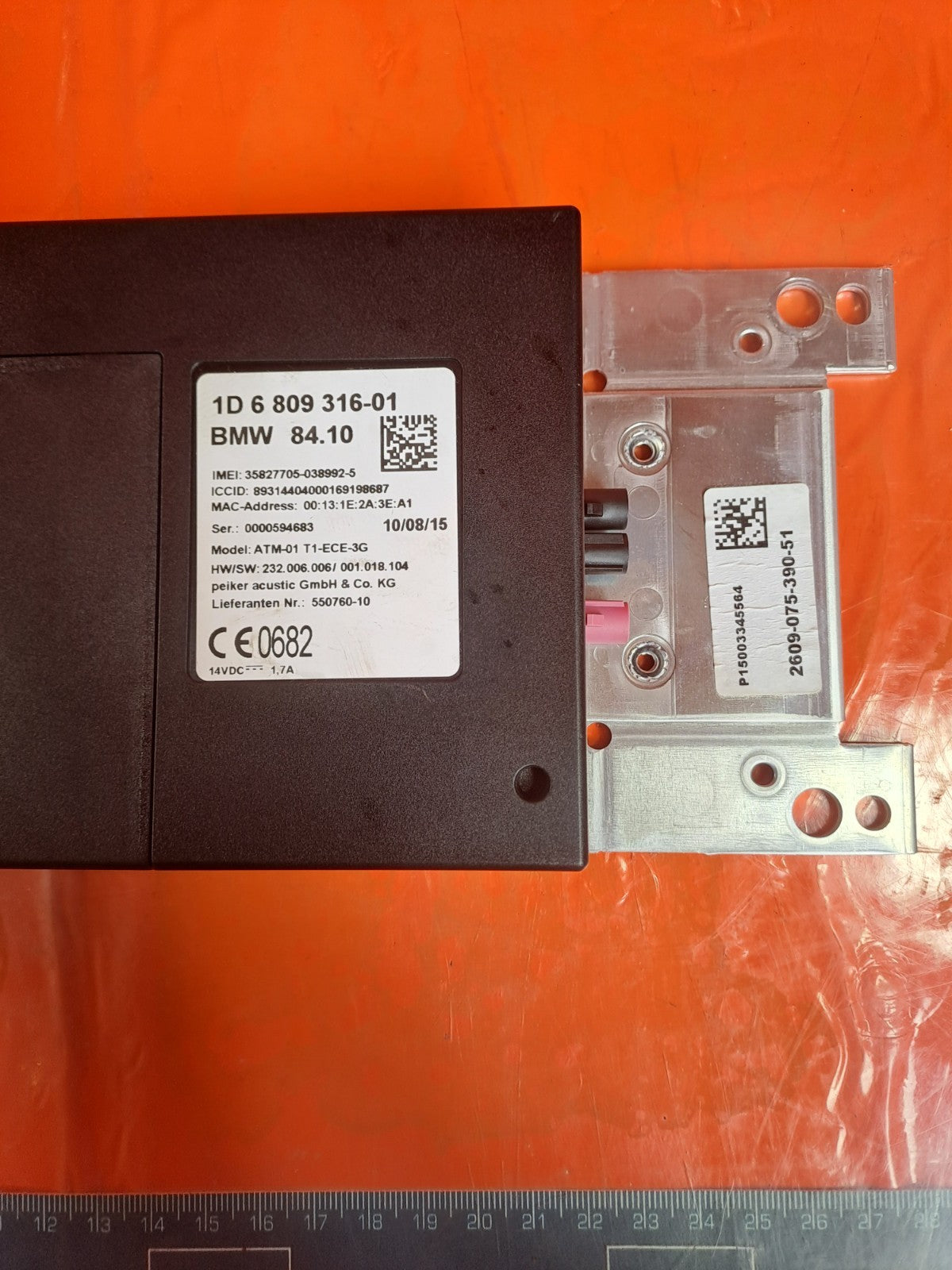 ✅2015 BMW 4 SERIES F33 M SPORT TELEMATICS BLUETOOTH CONTROL MODULE 6809316 A367 - Image 7