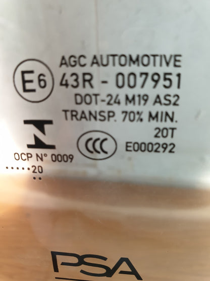 ✅Peugeot 208 2020 FRONT RIGHT DOOR WINDOW GLASS 43R-007951 Warranty A197 - Image 6