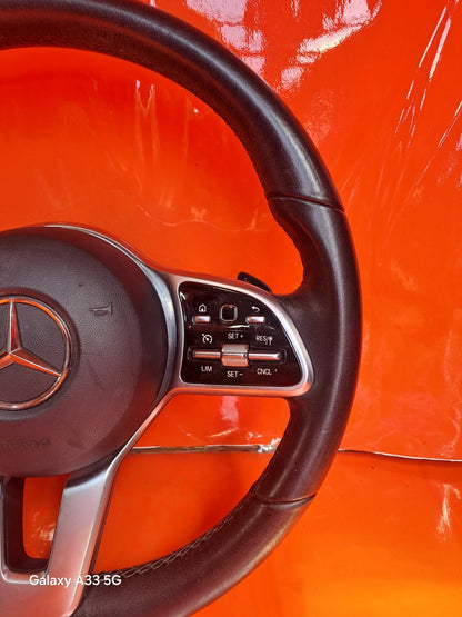 ✅MERCEDES A CLASS W177 2018 STEERING WHEEL & PADDLE SHIFTERS A0004605804 A297 - Image 5