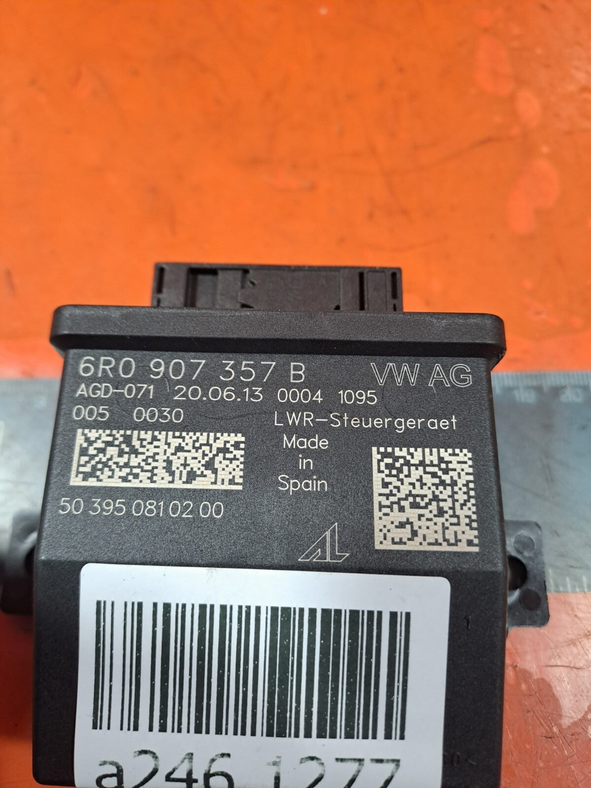 ✅2013 VW PASSAT CC GT B7 2.0D HEADLIGHT RANGE CONTROL MODULE ECU 6R0907357B A246 - Image 7
