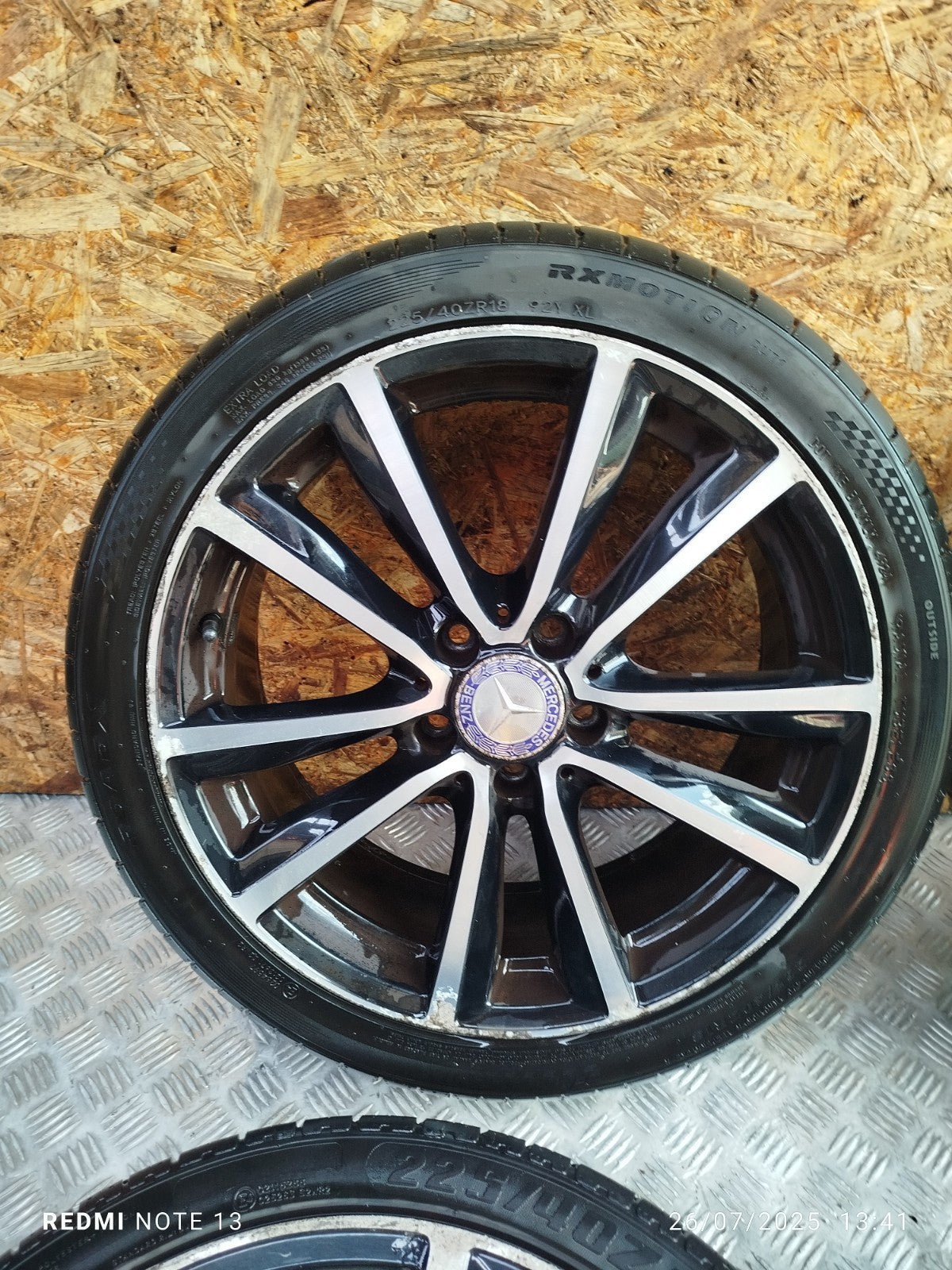 ✅2012 MERCEDES B CLASS W246 ALLOY WHEEL & TYRE SET 225/40 ZR18 A2464011602 A299 - Image 4