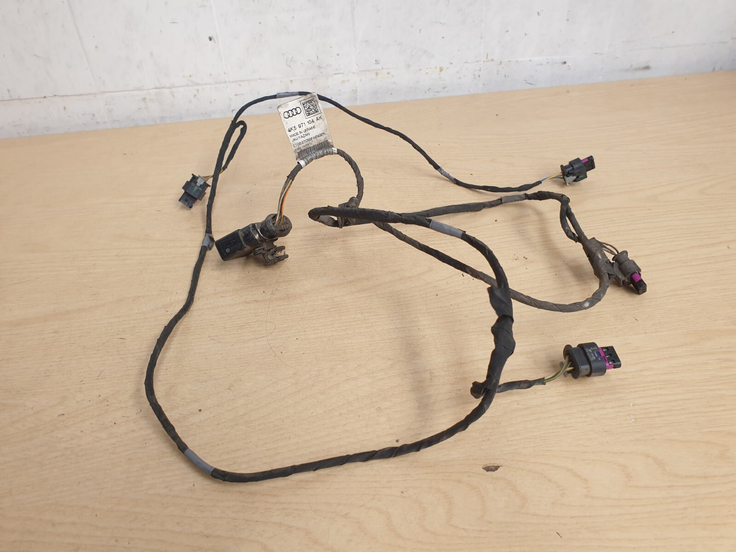 2019 AUDI A6 S LINE REAR BUMPER PARKING WIRE WIRING HARNESS 4K5971104AK A040 - Image 2