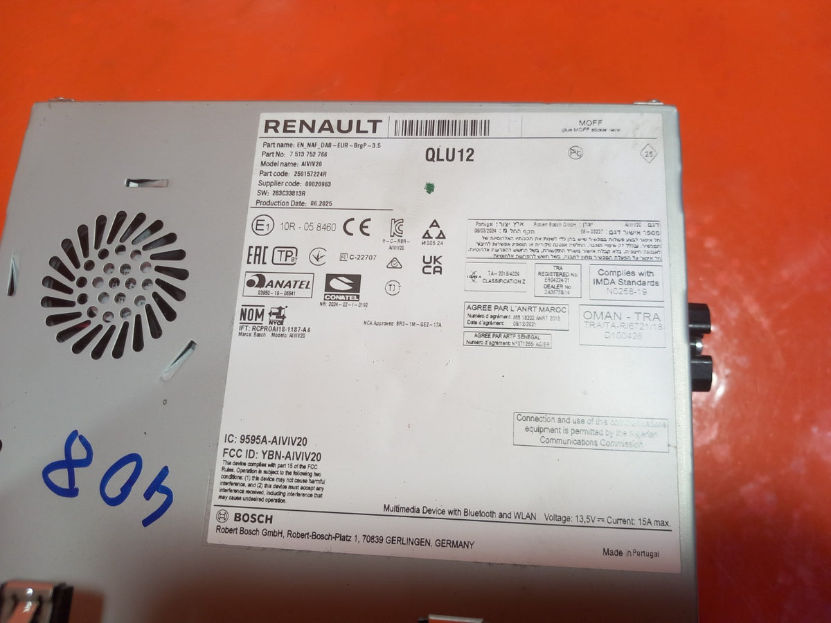 Renault Kangoo MK3 1.5 Diesel 2025 Stereo Sat Nav Head Unit 7513752766 A408 - Image 9
